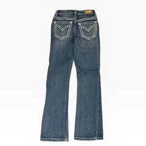 Shyanne Bootcut Jeans 26x30 Medium Wash Bling Contrast Stitch Western Riding Y2K